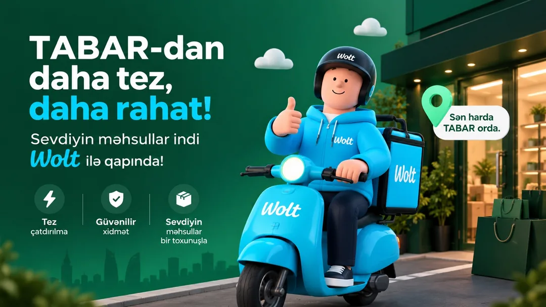 TABAR-dan daha tez, daha rahat — Wolt ilə qapında